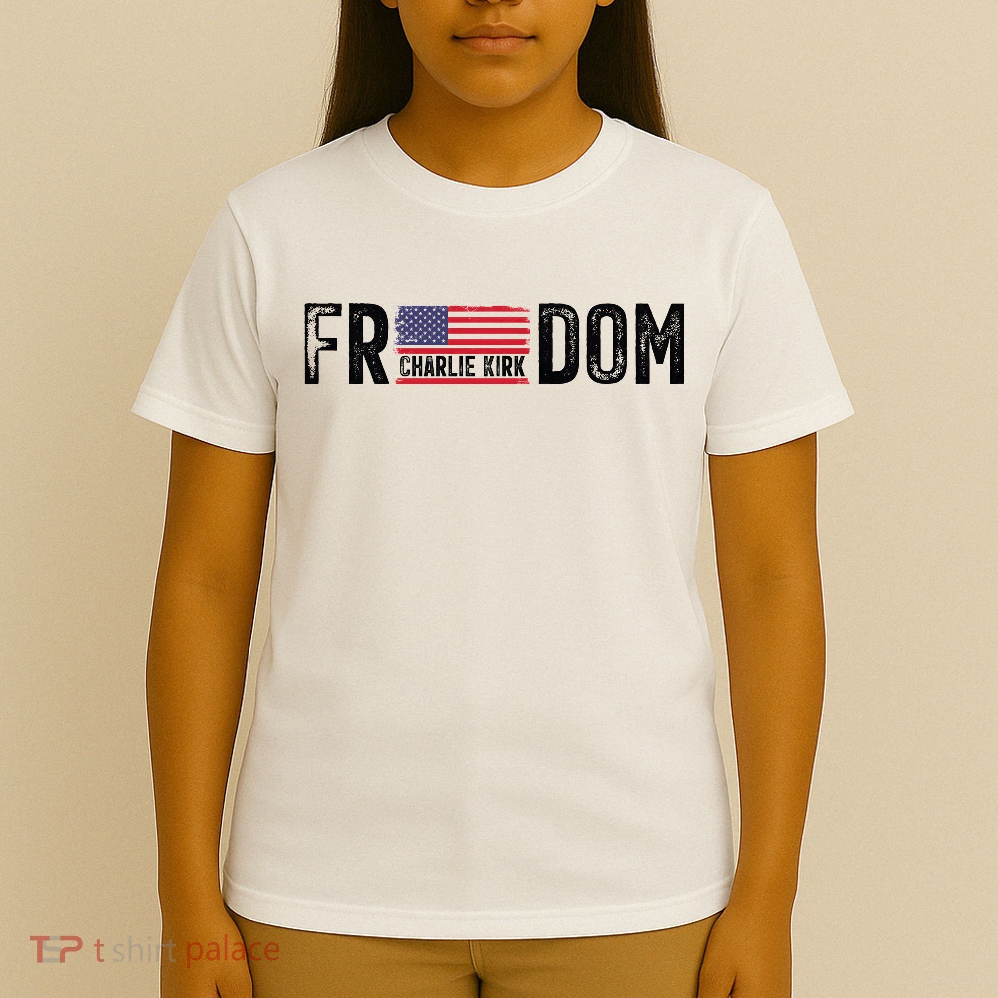 Freedom Charlie Kirk USA Flag T-Shirt