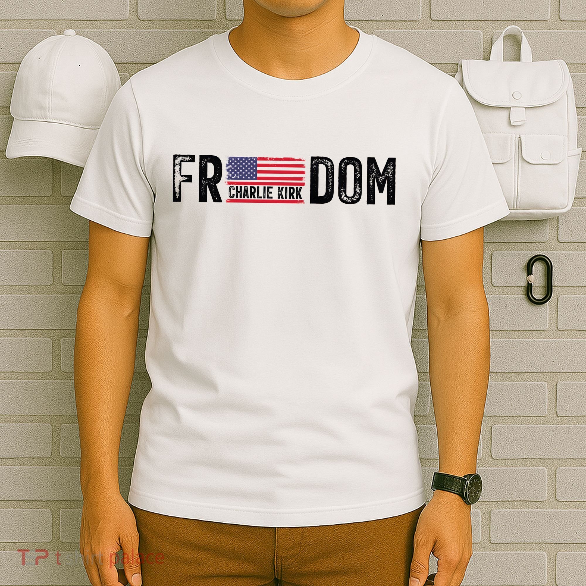 Freedom Charlie Kirk USA Flag T-Shirt