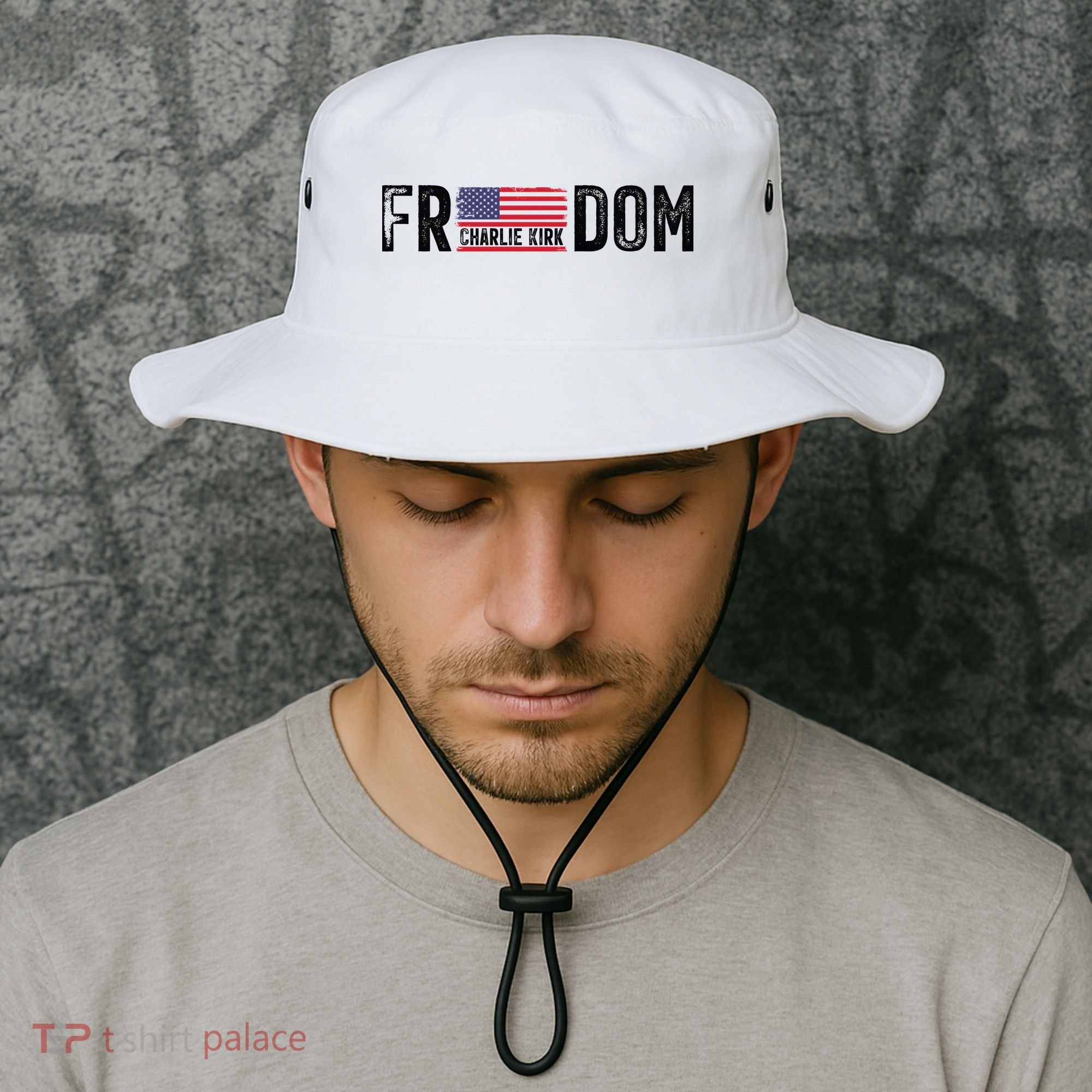 Freedom Charlie Kirk USA Flag Bucket Hat