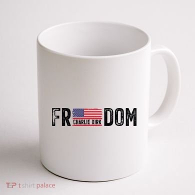 Freedom Charlie Kirk USA Flag Coffee Mug back