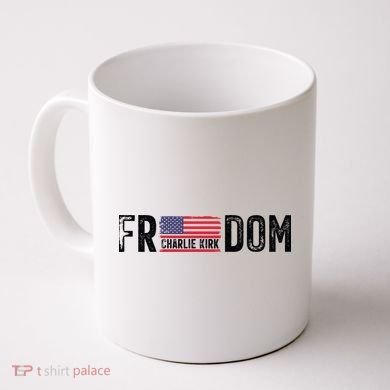 Freedom Charlie Kirk USA Flag Coffee Mug
