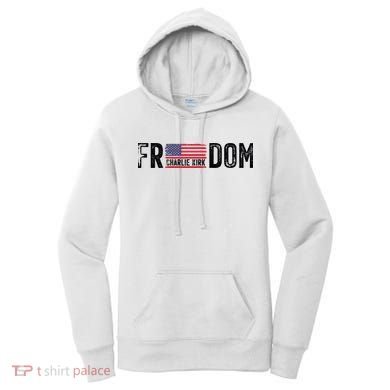 Freedom Charlie Kirk USA Flag Women's Hoodie