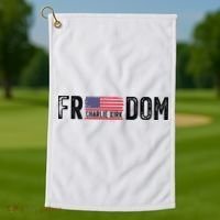 Freedom Charlie Kirk USA Flag Golf Towel thumb 1