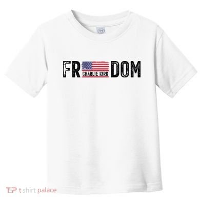 Freedom Charlie Kirk USA Flag Toddler T-Shirt