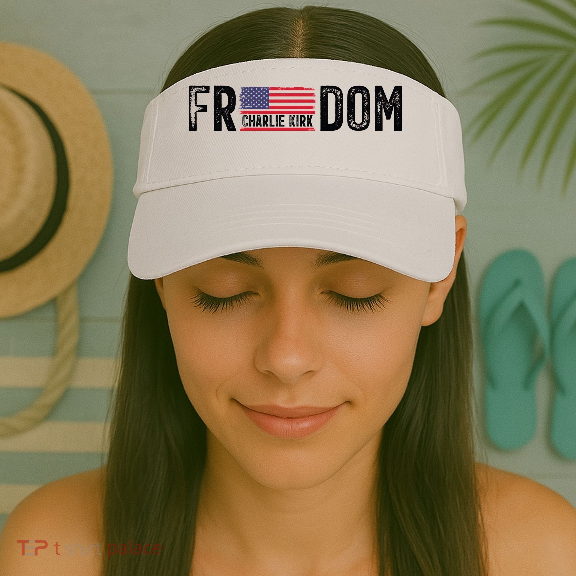 Freedom Charlie Kirk USA Flag Visor