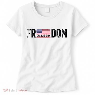 Freedom Charlie Kirk USA Flag Women's T-Shirt