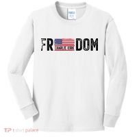 Freedom Charlie Kirk USA Flag Kids Long Sleeve Shirt thumb 0