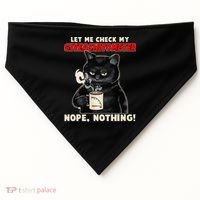 Funny Cat Let Me Check My GiveAShitOMeter Nope Nothing USA-Made Doggie Bandana thumb 0