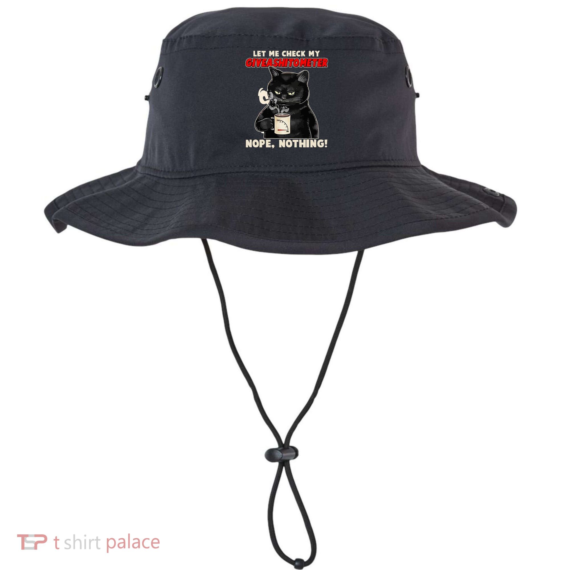 Funny Cat Let Me Check My GiveAShitOMeter Nope Nothing Bucket Hat