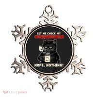 Funny Cat Let Me Check My GiveAShitOMeter Nope Nothing Ornament thumb 0