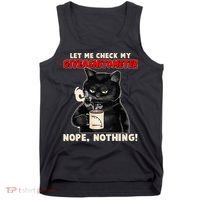 Funny Cat Let Me Check My GiveAShitOMeter Nope Nothing Tank Top thumb 0