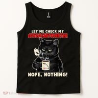 Funny Cat Let Me Check My GiveAShitOMeter Nope Nothing Tank Top thumb 2