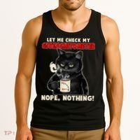 Funny Cat Let Me Check My GiveAShitOMeter Nope Nothing Tank Top thumb 3