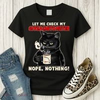 Funny Cat Let Me Check My GiveAShitOMeter Nope Nothing Women's T-Shirt thumb 3
