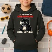 Funny Cat Let Me Check My GiveAShitOMeter Nope Nothing Kids Hoodie thumb 2