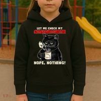 Funny Cat Let Me Check My GiveAShitOMeter Nope Nothing Kids Hoodie thumb 3