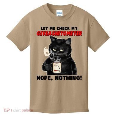 Funny Cat Let Me Check My GiveAShitOMeter Nope Nothing Kids T-Shirt