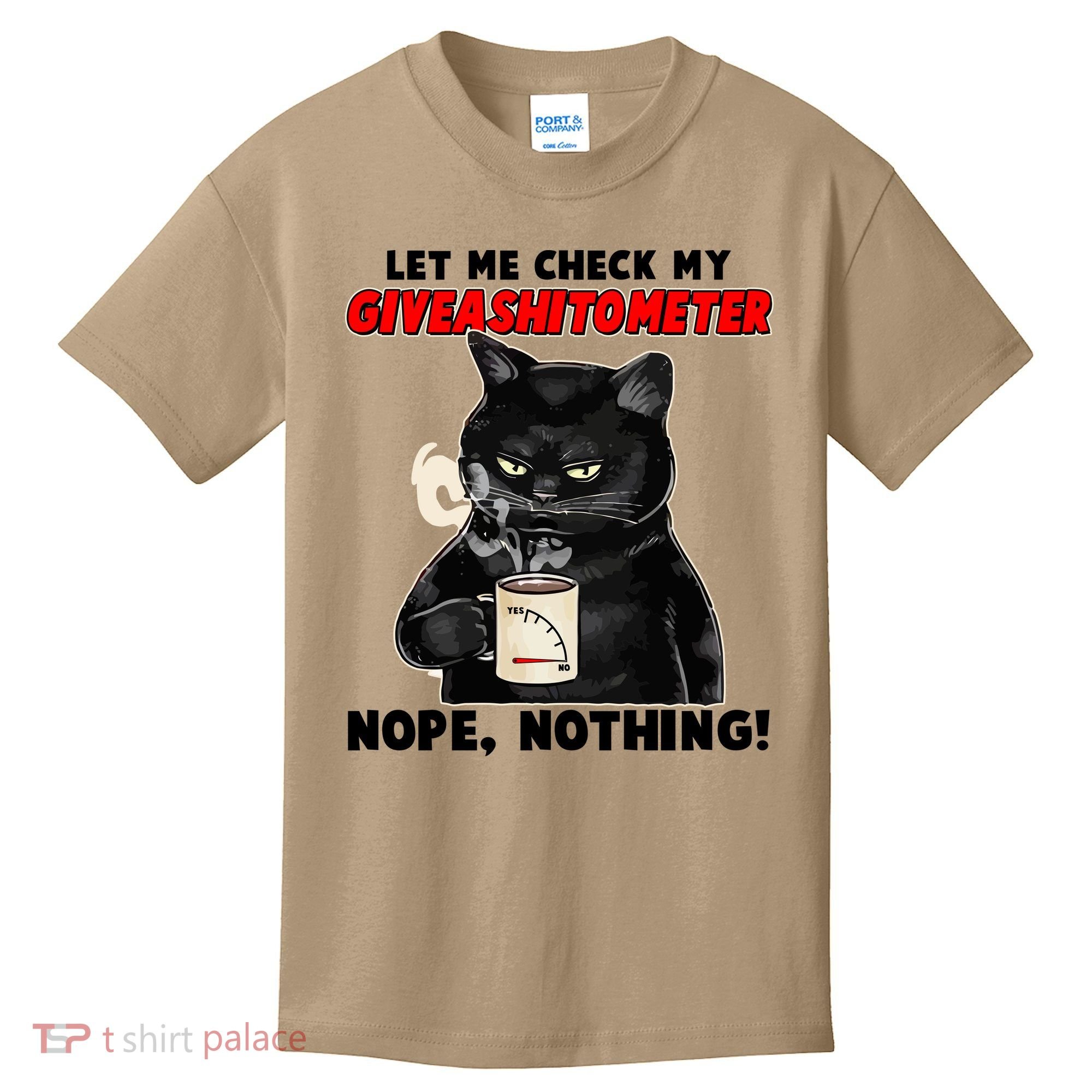 Funny Cat Let Me Check My GiveAShitOMeter Nope Nothing Kids T-Shirt