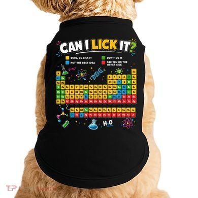 Funny Can Lick It Science Theme Periodic Table Humor Doggie Tank