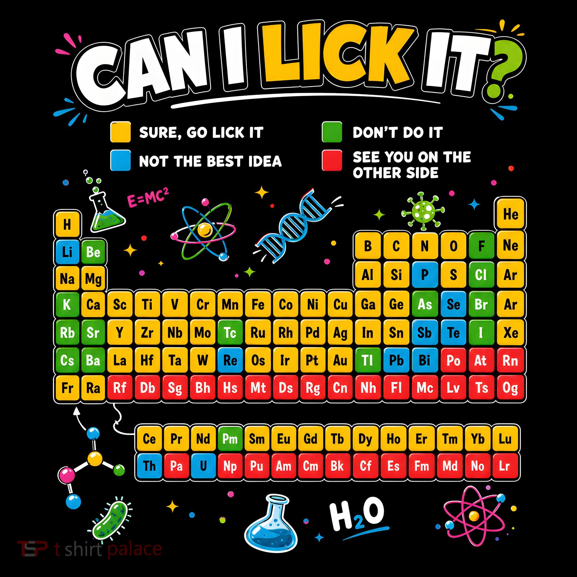Funny Can Lick It Science Theme Periodic Table Humor Long Sleeve Shirt