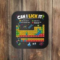 Funny Can Lick It Science Theme Periodic Table Humor Coaster thumb 0