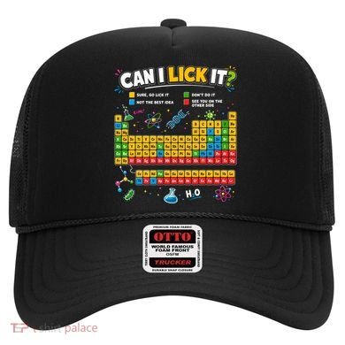 Funny Can Lick It Science Theme Periodic Table Humor Hat