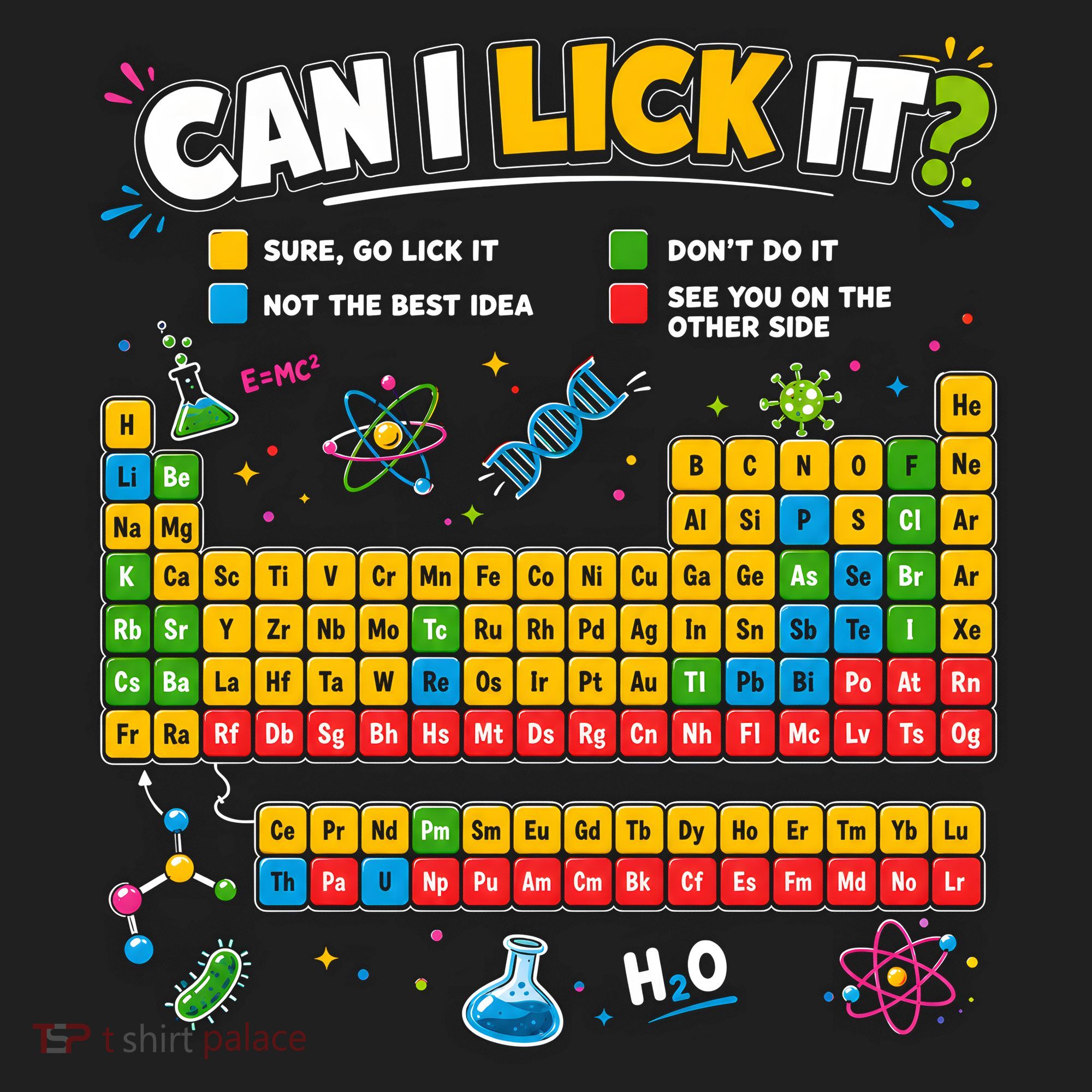 Funny Can Lick It Science Theme Periodic Table Humor Hat