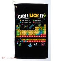 Funny Can Lick It Science Theme Periodic Table Humor Golf Towel thumb 0