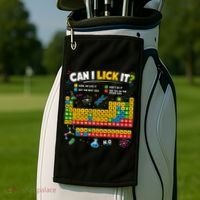 Funny Can Lick It Science Theme Periodic Table Humor Golf Towel thumb 2