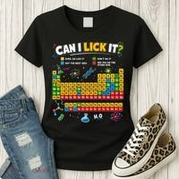 Funny Can Lick It Science Theme Periodic Table Humor Women's T-Shirt thumb 3