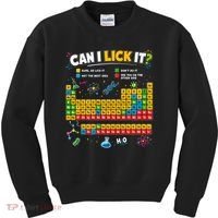 Funny Can Lick It Science Theme Periodic Table Humor Kids Sweatshirt thumb 0