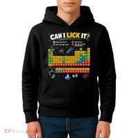 Funny Can Lick It Science Theme Periodic Table Humor Kids Hoodie thumb 4