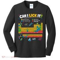 Funny Can Lick It Science Theme Periodic Table Humor Kids Long Sleeve Shirt thumb 0
