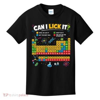 Funny Can Lick It Science Theme Periodic Table Humor Kids T-Shirt