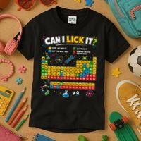 Funny Can Lick It Science Theme Periodic Table Humor Kids T-Shirt thumb 3