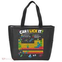 Funny Can Lick It Science Theme Periodic Table Humor Tote Bag thumb 0