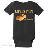 French Chocolatine Life Is Pain Au Chocolat Baby Bodysuit thumb 0