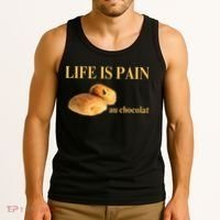 French Chocolatine Life Is Pain Au Chocolat Tank Top thumb 3