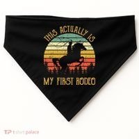 Funny Country Life Howdy This Actually Is My First Rodeo USA-Made Doggie Bandana thumb 0