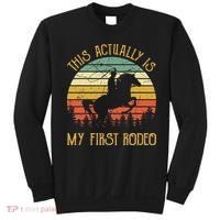 Funny Country Life Howdy This Actually Is My First Rodeo Sweatshirt thumb 0