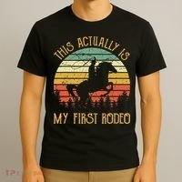 Funny Country Life Howdy This Actually Is My First Rodeo T-Shirt thumb 3