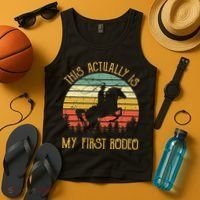 Funny Country Life Howdy This Actually Is My First Rodeo Tank Top thumb 4