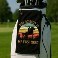 Funny Country Life Howdy This Actually Is My First Rodeo Golf Towel thumb 2