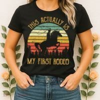 Funny Country Life Howdy This Actually Is My First Rodeo Women's T-Shirt thumb 2