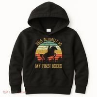 Funny Country Life Howdy This Actually Is My First Rodeo Kids Hoodie thumb 0
