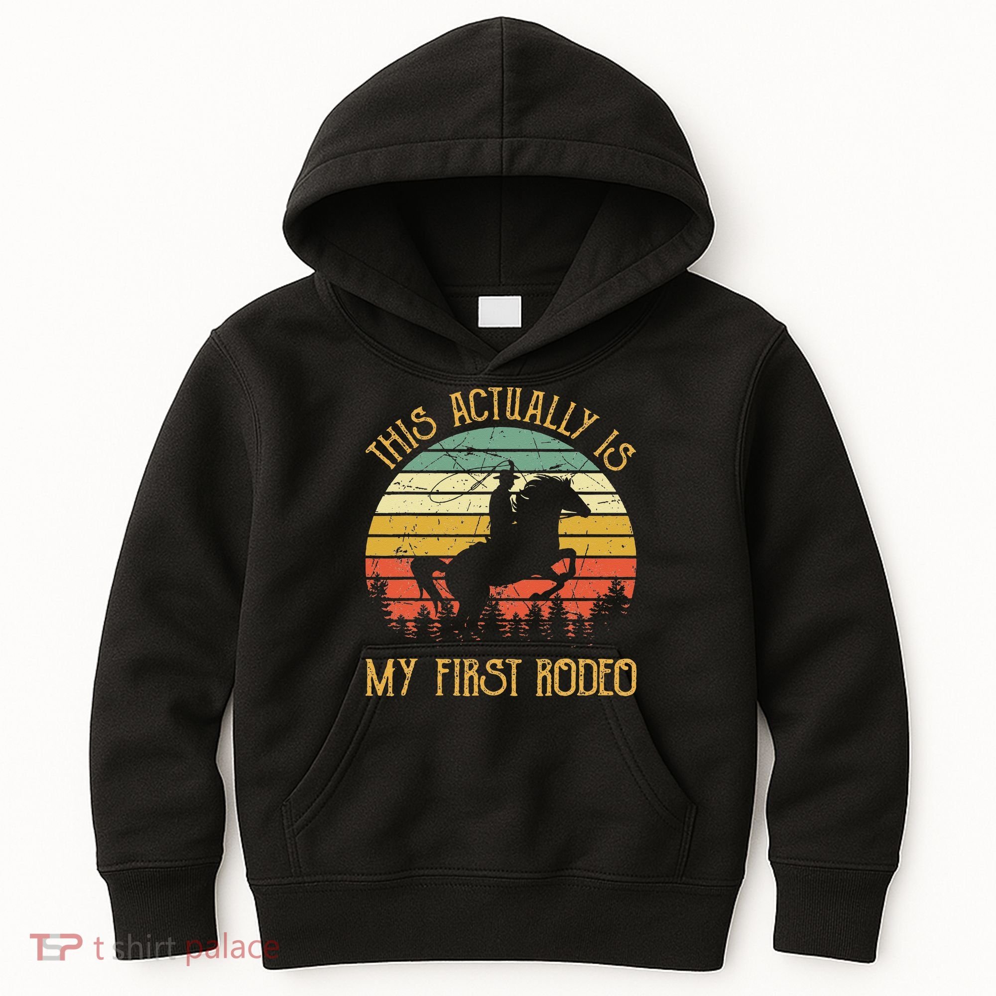 Funny Country Life Howdy This Actually Is My First Rodeo Kids Hoodie