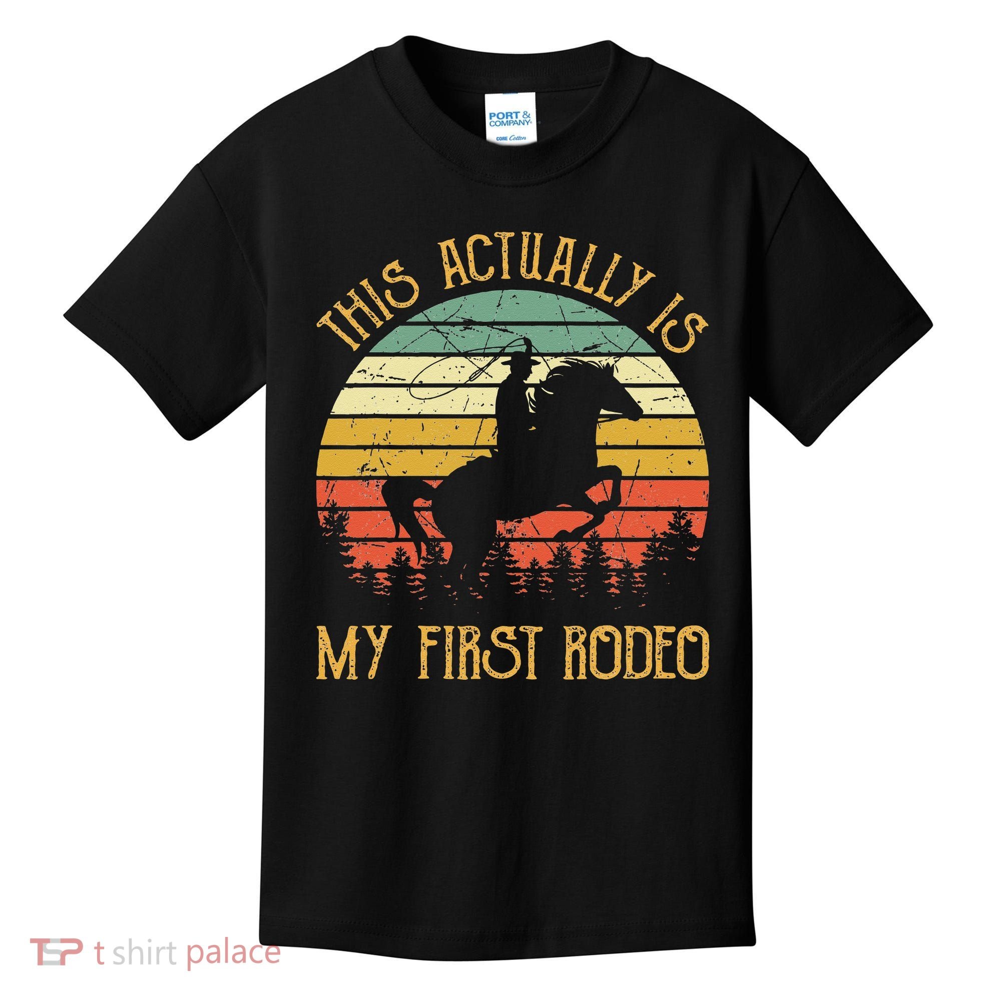 Funny Country Life Howdy This Actually Is My First Rodeo Kids T-Shirt