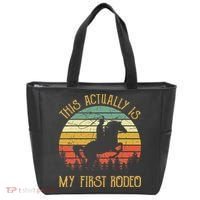 Funny Country Life Howdy This Actually Is My First Rodeo Tote Bag thumb 0