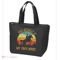 Funny Country Life Howdy This Actually Is My First Rodeo Tote Bag thumb 3