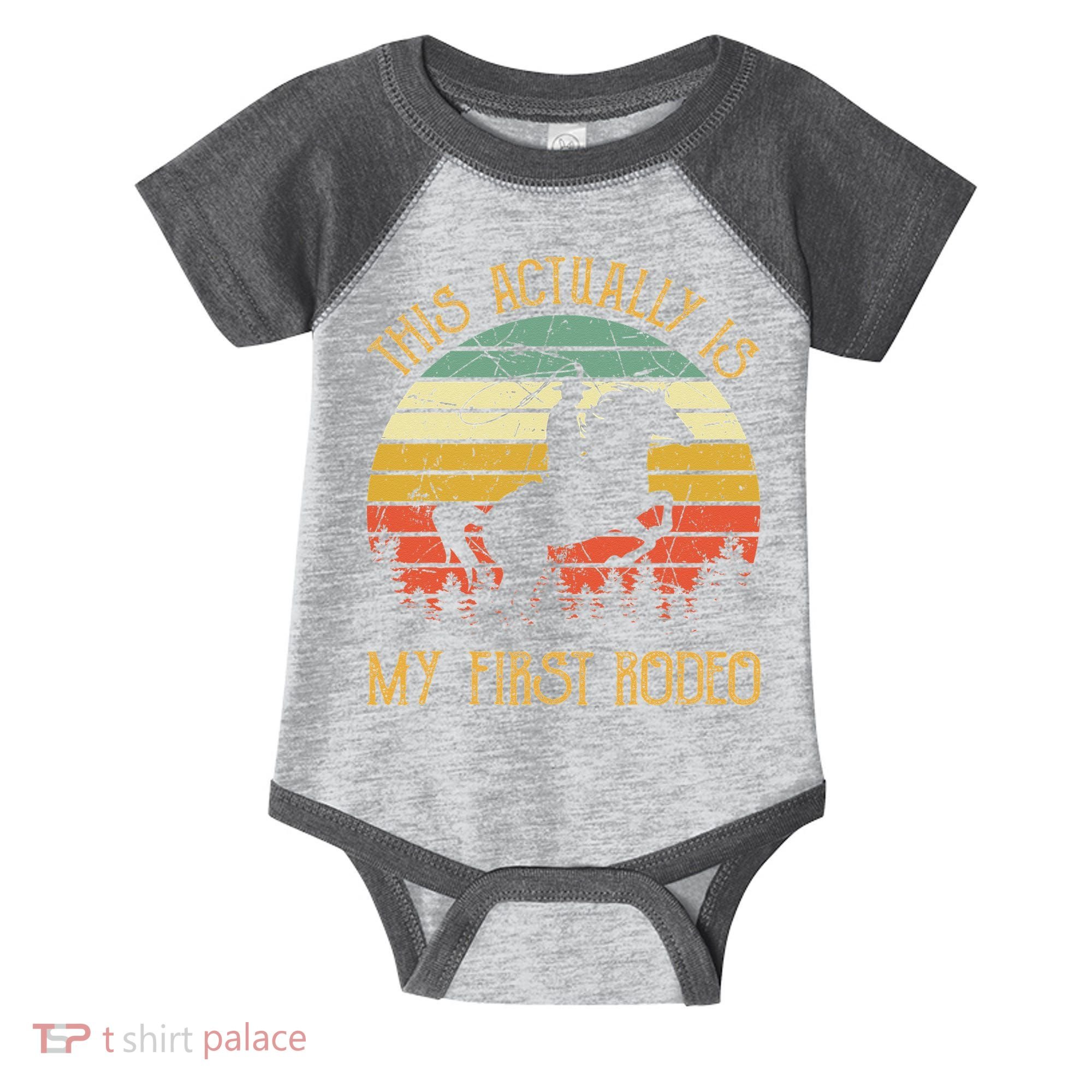 Funny Country Life Howdy This Actually Is My First Rodeo Infant Baby Jersey Bodysuit